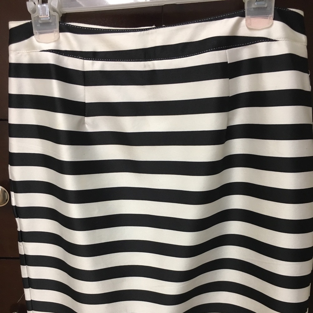 Black and white striped skirt